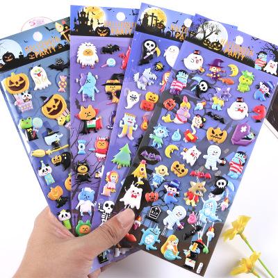 China Hot Selling Custom Puffy Decorative Sticker Decal 3d Halloween Sticker for sale