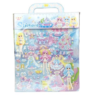 China Custom 3d Decorative Sticker Kawaii Cute Cartoon Foam Puffy Dress Sticker For Kids for sale