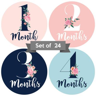 China Floral Journal Decorative Custom Baby First Year Sticker Monthly Milestone Stickers for sale