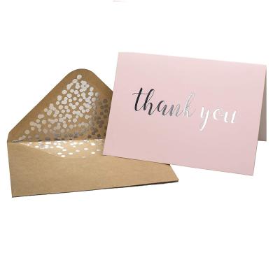 China Europe Amazon Custom Jewelry 100 Thank You Cards Pink for sale