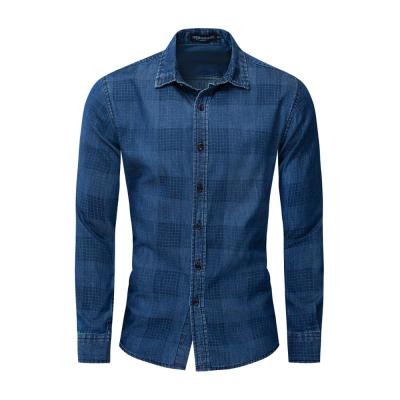 China Wholesale Breathable In Goodthreads Running Men's Standard-Fit Long Sleeve Plaid Poplin Shirt for sale