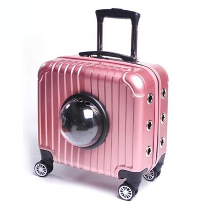 China NEW Water Proof Travel Cat And Dog Carrier Trolley Portable Pet Bag Pet Carrier With Trolley Wheel for sale