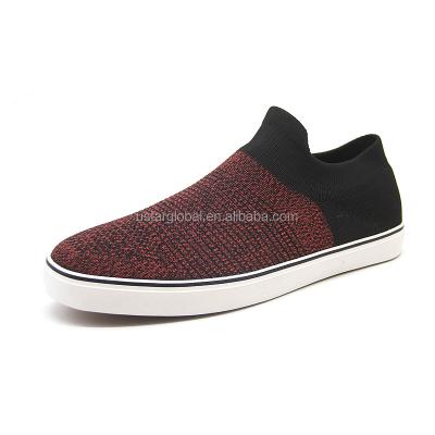 China Fashion Trend Knit Vamp Slip On Elastic Sock Running Walking Shoes Flat Sneakers For Men for sale