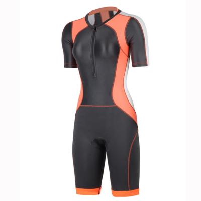 China OEM High Performance Openwater Trisuit Breathable Reflective Logo Women's Active Short Sleeve Approved Triathlon Wetsuit Sports Wear Sets for sale