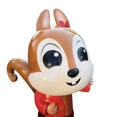 China Colorful Fiberglass Garden Statues / Decoration Resin Funny Squirrel Statue 120cm for sale