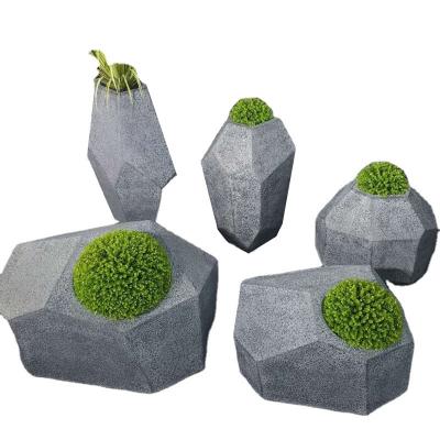 China Large Resin Craft FRP Flower Pots Decor Modern Irregular for sale