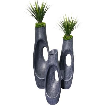 China Restaurant FRP Flower Pots Garden Pots Planters Tall Fiberglass Flower Pots for sale