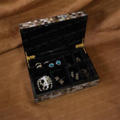 China Luxury Custom Design Natural Material Jewelry Case Multifunctional Ring Bracelet Jewelery Organizer Storage Box for sale