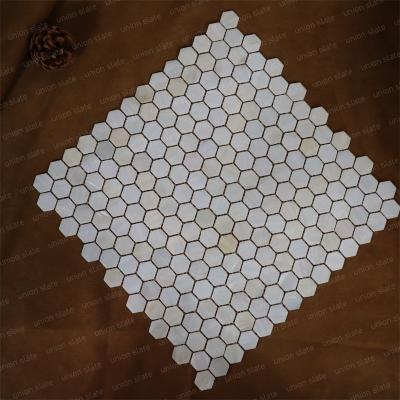 China Art Deco Bathroom Flooring High End Luxury Interior Pearl Slab White Mosaic Slab for sale