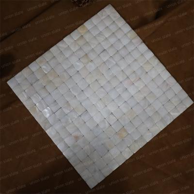 China Parquet 30*30cm/Piece High Quality Natural White Shell Mosaic Tiles Pearlescent Square Seamless For Kitchen Backsplash for sale