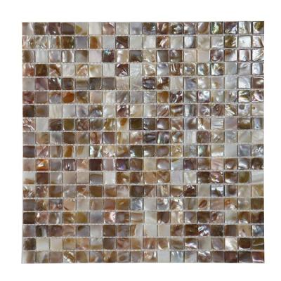 China Warm Colorful Square Shell Mosaic Shower Tile Kitchen Backsplash Parquet Tiles Wall Floor for sale