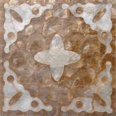 China Parquet Shell Wall Covering Capiz Decorative Slab Set Hand Crafted With Pearlescent Real Shells Mosaic Slabs for sale