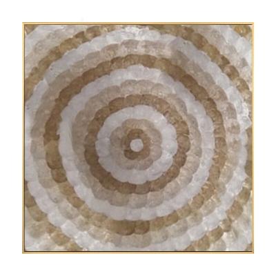 China Minimalist Custom Luxury Framed Picture Natural Sea And Pearly Art Freshwater Mosaic Shell Mosaic Tile for sale