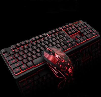 China Anti-drop USB Wired Backlit Gaming Gaming Lightweight Keyboard and Mouse Combo for sale