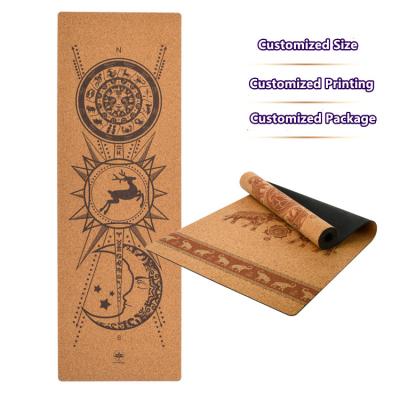 China Eco Friendly Factory Price Eco Friendly Private Label Recycle Natural Rubber Cork Yoga Mat Natural for sale