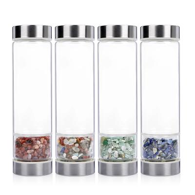 China Tumbled Gem Stone Elixir Crystal Energy Water Bottle for sale