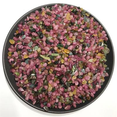 China Tumbled  Crushed Crystal Watermelon Tourmaline Gemstones for sale