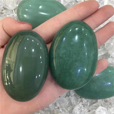 China EE-PS Art 114 Green Aventurine Rock Palm Crystal Rock Stones for sale