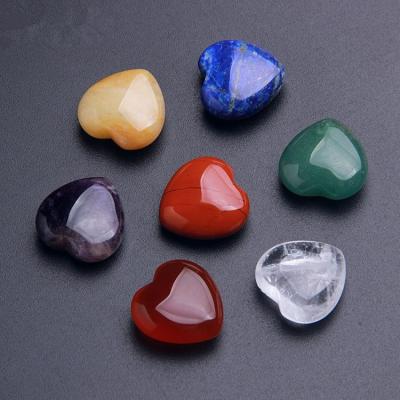 China 7 pcs Heart Shape Seven Chakra Meditation Stones And Crystals for sale