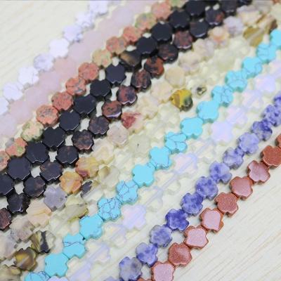 China Natural Cross Shape Loose 6mm Semi Precious Beads for sale