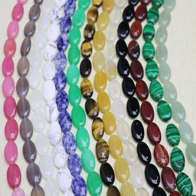 China Oval Rice Shape 14mm Gems Semi Precious Beads For Bracelet for sale