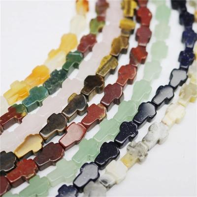 China 8mm Cross Crux Shape Semi Precious Beads For Jewelry Making for sale