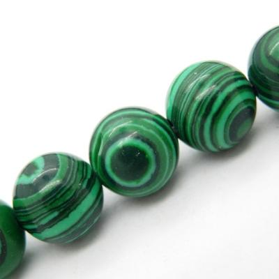 China Green Peacock Stone Malachite 14mm Gemstone Loose Beads for sale