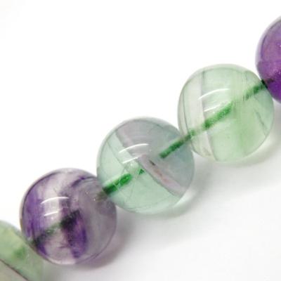 China Colourful Purple Green Round Crinkles 10mm Fluorite Jewelry Stone Beads for sale