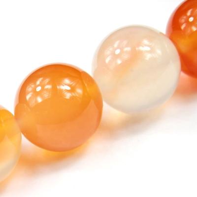 China Orange 12mm Carnelian Sardonyx Onyx Agate Semi Precious Beads for sale