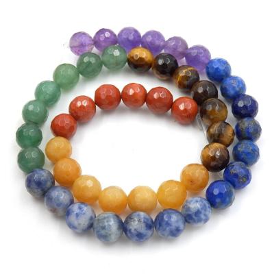 China colorful CrownFacets 6mm Faceted Semi Precious Beads for sale