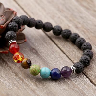 China Pulsera de piedra volcánica de la curación de Chakra del Aromatherapy en venta