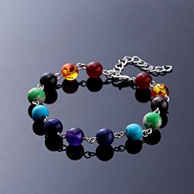 China La plata ajustable de la aleación plateó 7 Chakra que curaba a Crystal Bracelet en venta