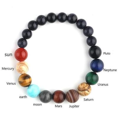 China Pulsera curativa de Chakra de la yoga del universo de la perla de ocho planetas para los hombres en venta