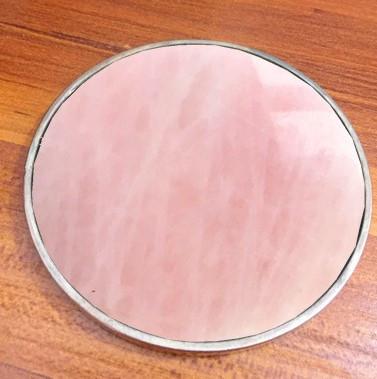 China 80mm Healing Crystal Energy Stone Rose Quartz Slice Coasters for sale