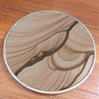 China Natural Semi Precious 90mm Round Jasper Agate Slice Coasters for sale