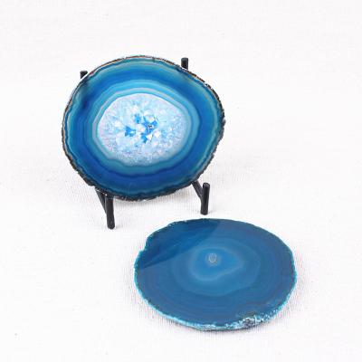 China 8cm Brazilian Agate Stone Slices Crystal Stone Decor for sale