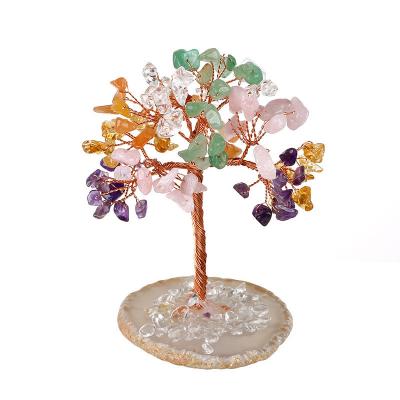 China Natural Amethyst Money Lucky  300g Bonsai  Crystal Gemstone Trees for sale