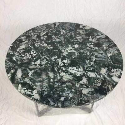 China Natural Green Jade Stone Moss Agate Stone Coffee Table for sale