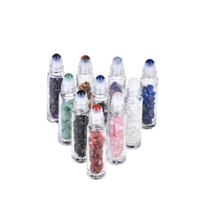 China Energy 10ml Healing Crystal Essential Oil Roller Bottles for sale