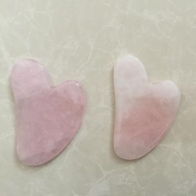 China 100% Natural Facial Rose Quartz Gua Sha Plate With Exquisite Box for sale