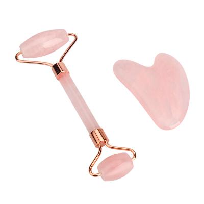 China 145*55mm Face Massage Rose Quartz Jade Roller for sale