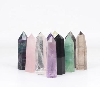 China Clear Natural Smoky Quartz Crystal Wand Point for sale