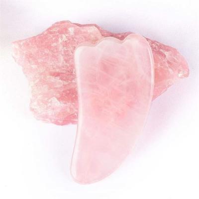 China Universal Natural Rose Quartz Gua Sha Board For Lighten Pigmentation for sale