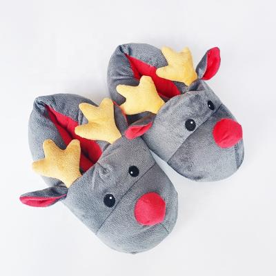 China Fashion Trend Cute Cartoon Christmas Slippers For Women Men Winter Cotton Warm Elk Couples Slippers Indoor Slippers for sale