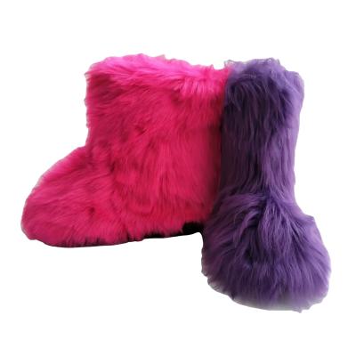 China Wholesale Korean Women's Breathable Faux Fur Fur Boots Ladies Fashion Winter Snow Boots for sale