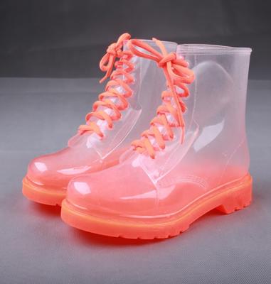 China Hot Selling Cheap PVC Wellington Waterproof Women's Transparent Rain Boots Fashion Wellington Ladies Boots for sale