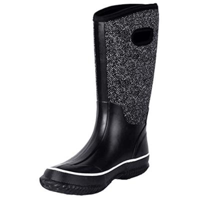 China Fashion Waterproof Printed Good Quality Women Rain Boots Cheap Soft Neoprene Rain Boots for sale