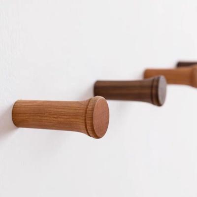 China Behind Doors/On Walls Round Shape Wood Clothes Hanger Wooden Hanger Wall Hook For Storage for sale