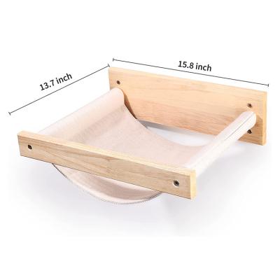 China Sustainable High Quality Wooden Shelf Jumping Platform Cat Scratcher Toys Furniture Wall Cat Climbing Shelf Cat Hammock for sale