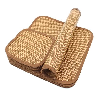 China Breathable Pet Mat Cooling Pad Bamboo Rattan Mat Summer Ice Pad Kennel Washable Mat Bed for sale